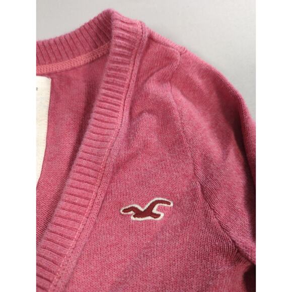 Hollister Womens Pink Button Front Cardigan Sweater Small 100% Cotton Logo - Picture 5 of 9